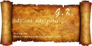 Gácsi Károly névjegykártya