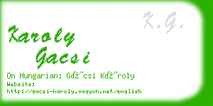 karoly gacsi business card